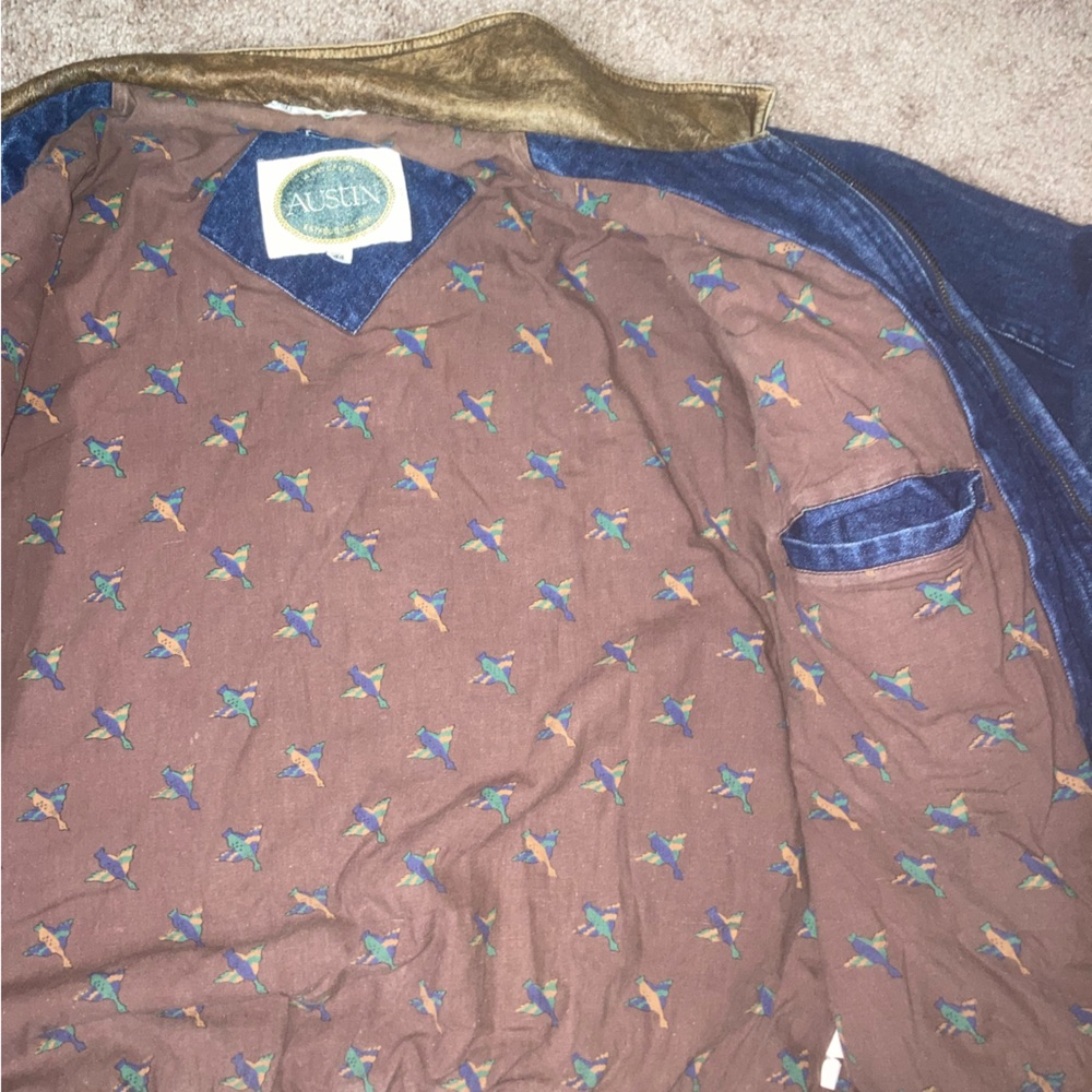 Vintage Denim and Leather Jacket - Picture 2 of 8